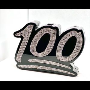 Blinged out “100” crossbody bag